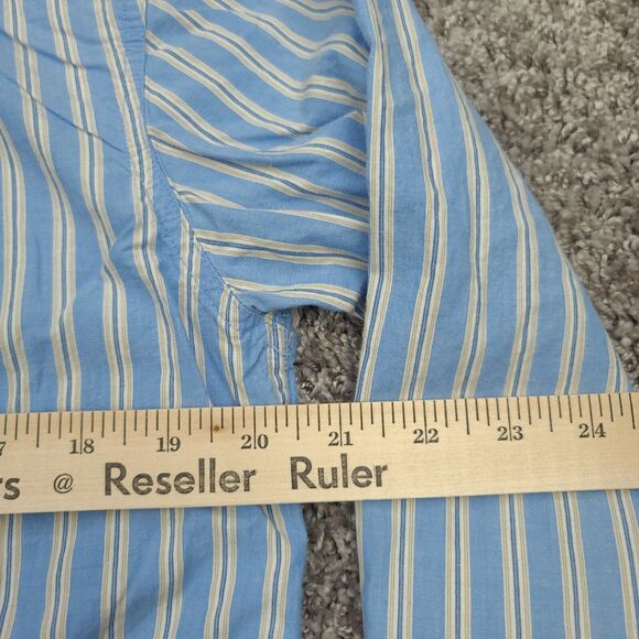 Aeropostale Striped Shirt Mens Small Blue Long Sleeve Button Down - Picture 5 of 6